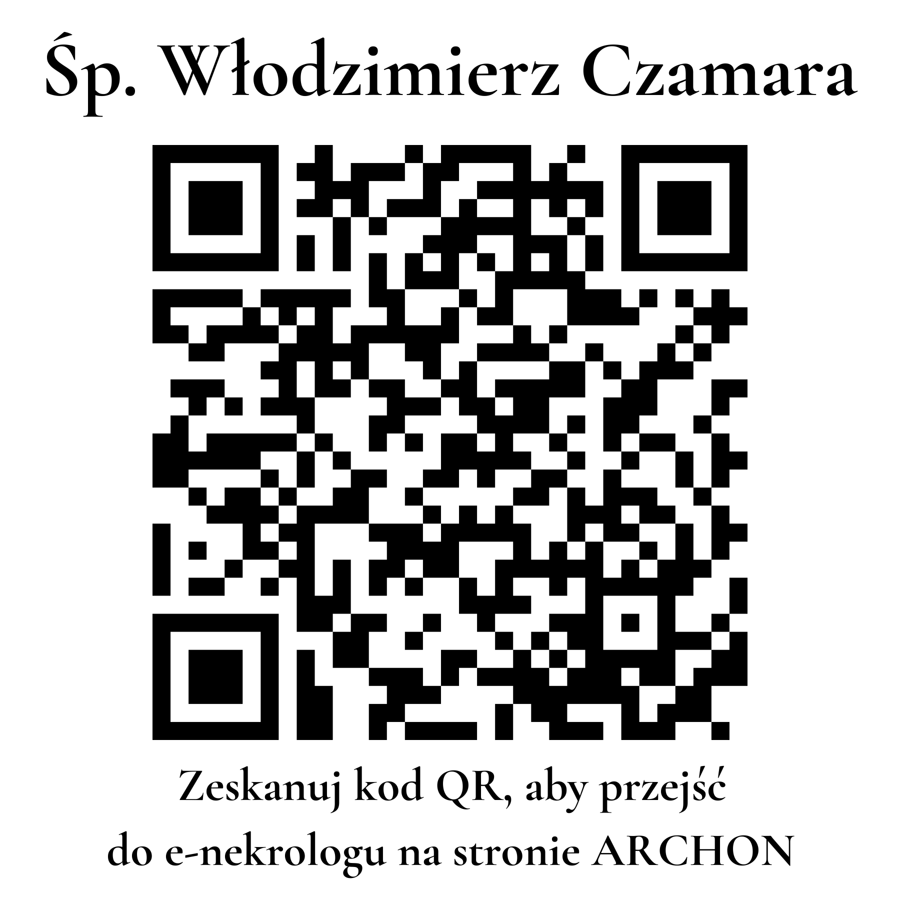 Kod QR do nekrologu Włodzimierz Czamara