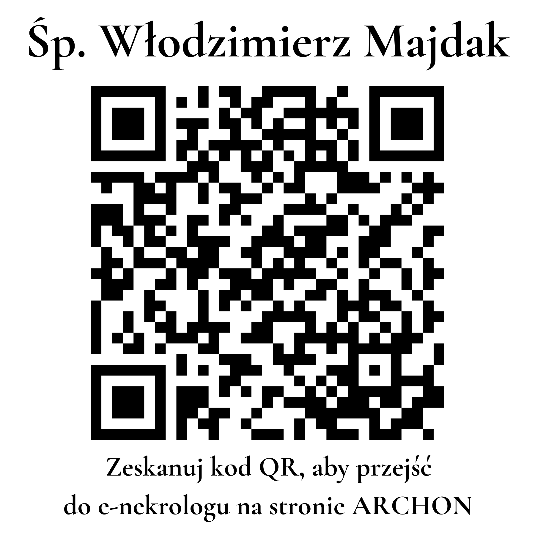 Kod QR do nekrologu Włodzimierz Majdak