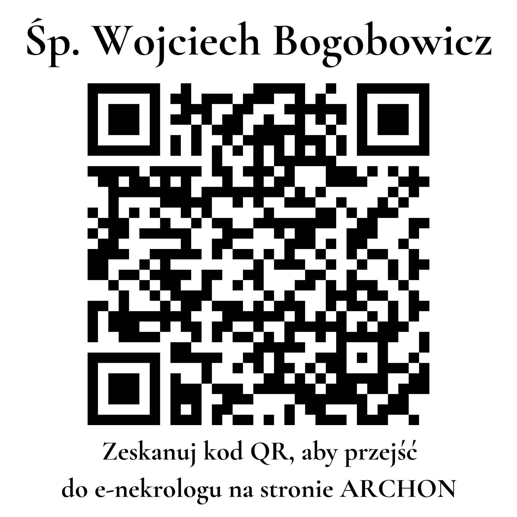 Kod QR do nekrologu Wojciech Bogobowicz