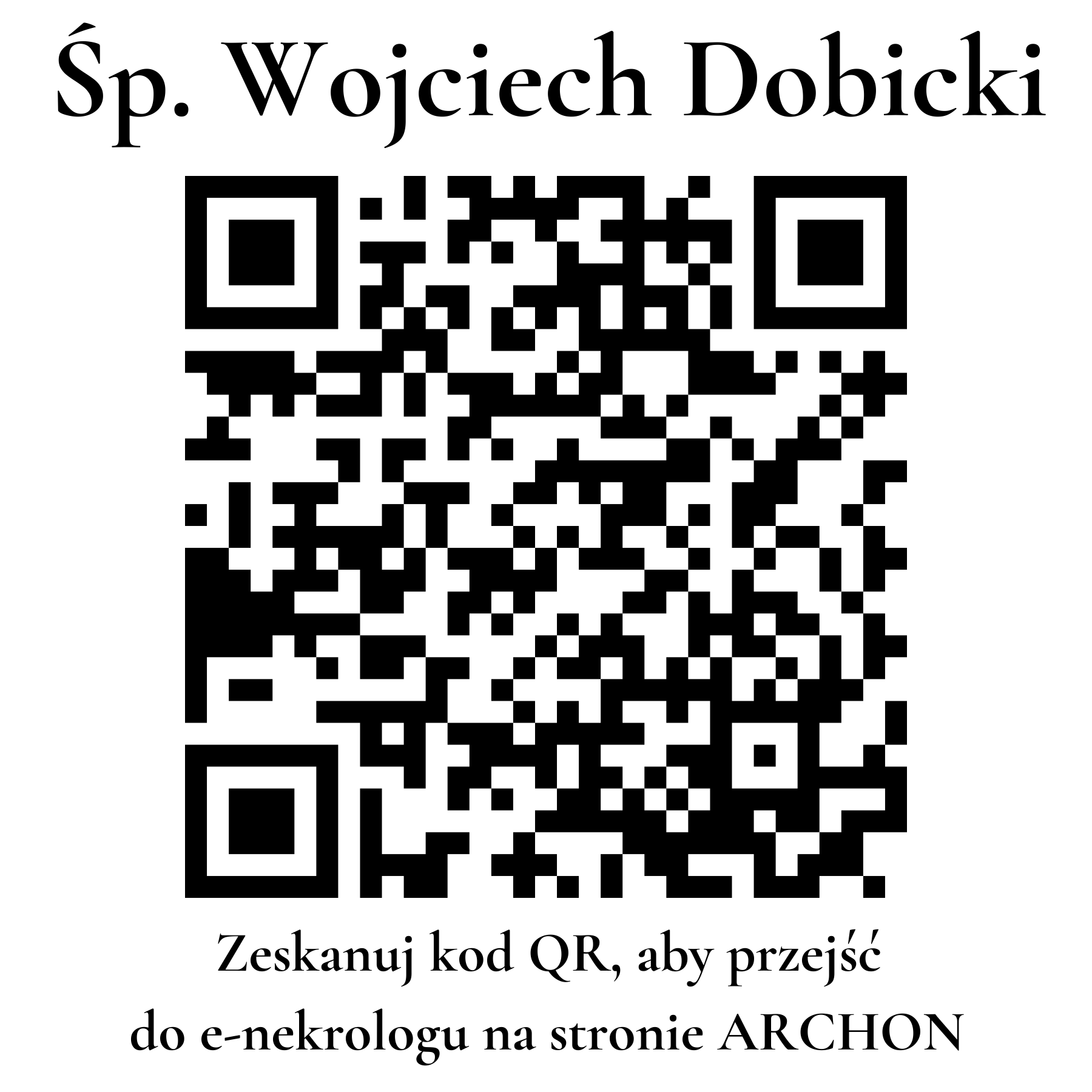 Kod QR do nekrologu Wojciech Dobicki