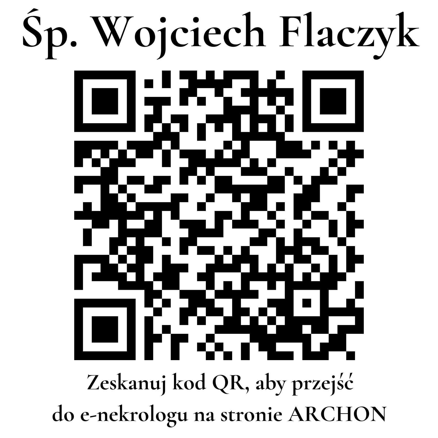 Kod QR do nekrologu Wojciech Flaczyk