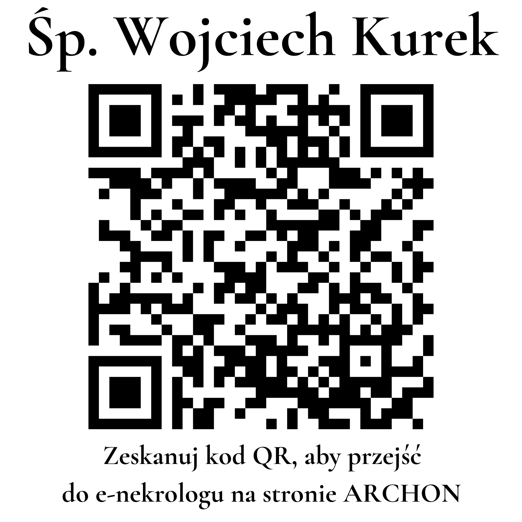 Kod QR do nekrologu Wojciech Kurek