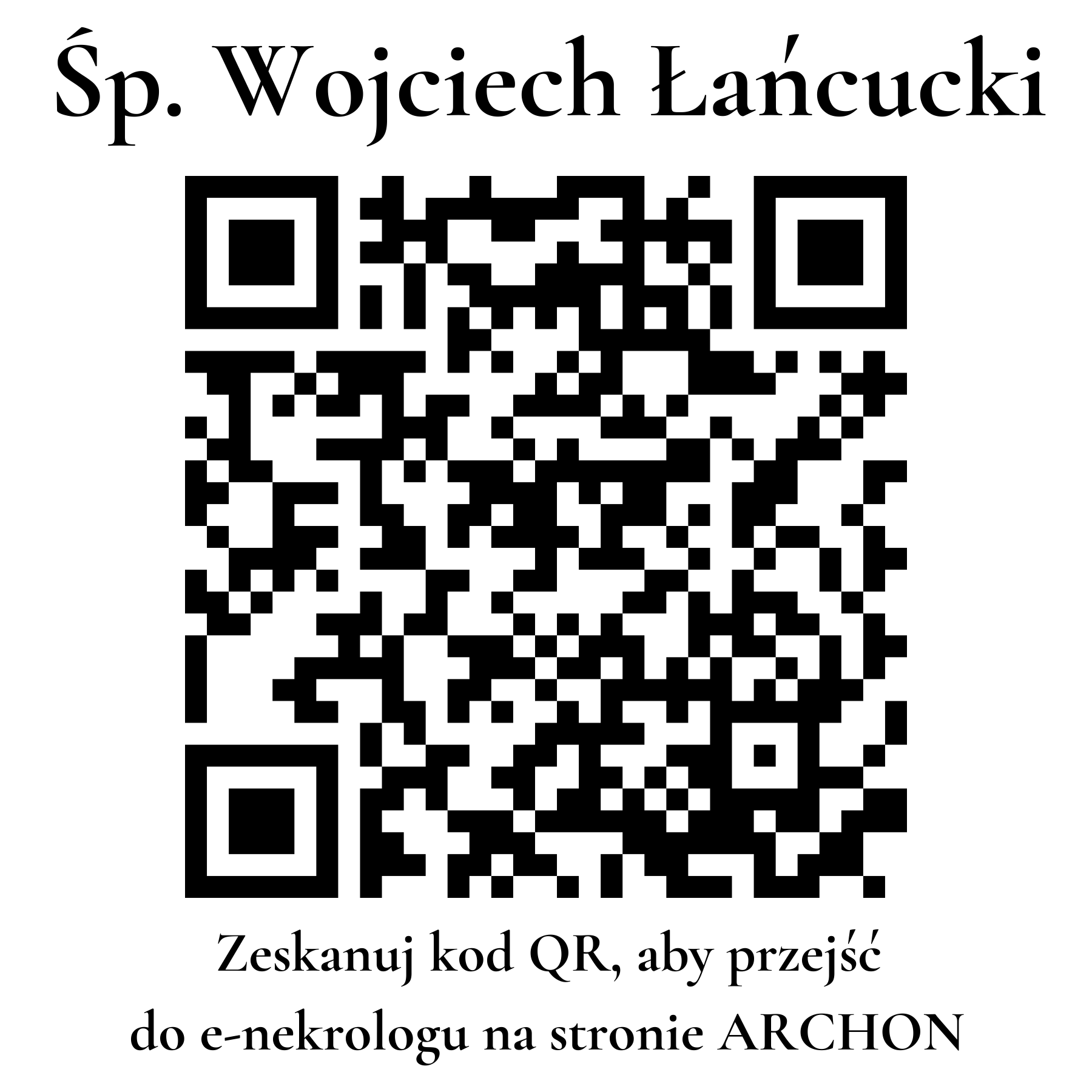 Kod QR do nekrologu Wojciech Łańcucki