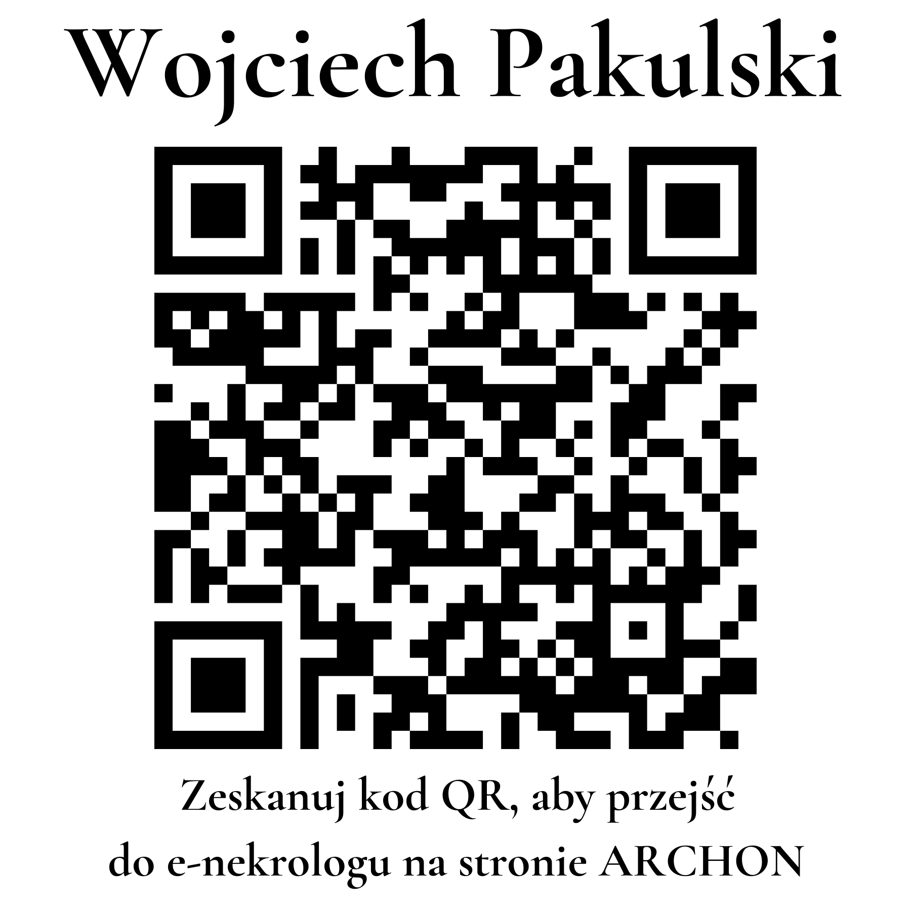 Kod QR do nekrologu Wojciech Pakulski