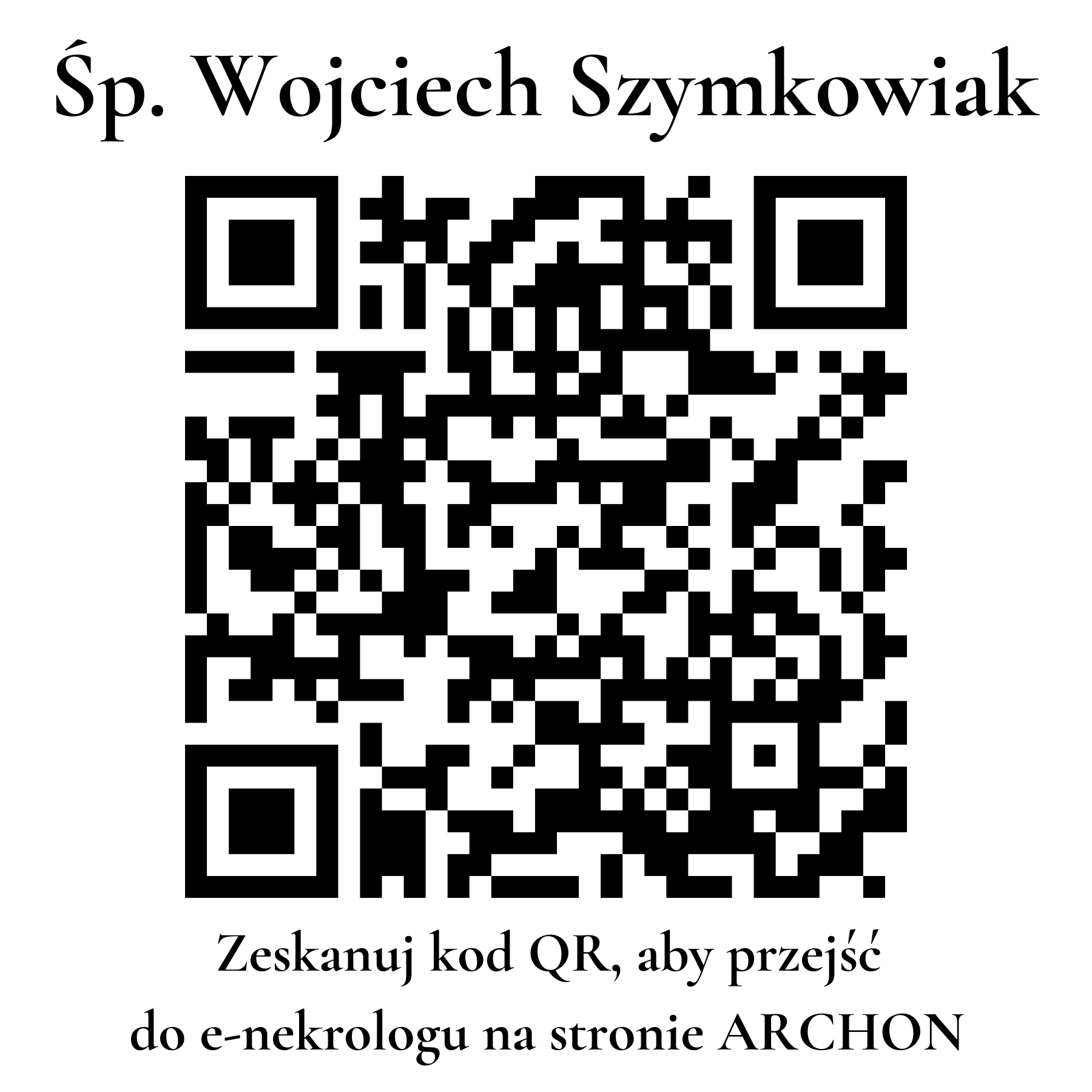 Kod QR do nekrologu Wojciech Szymkowiak