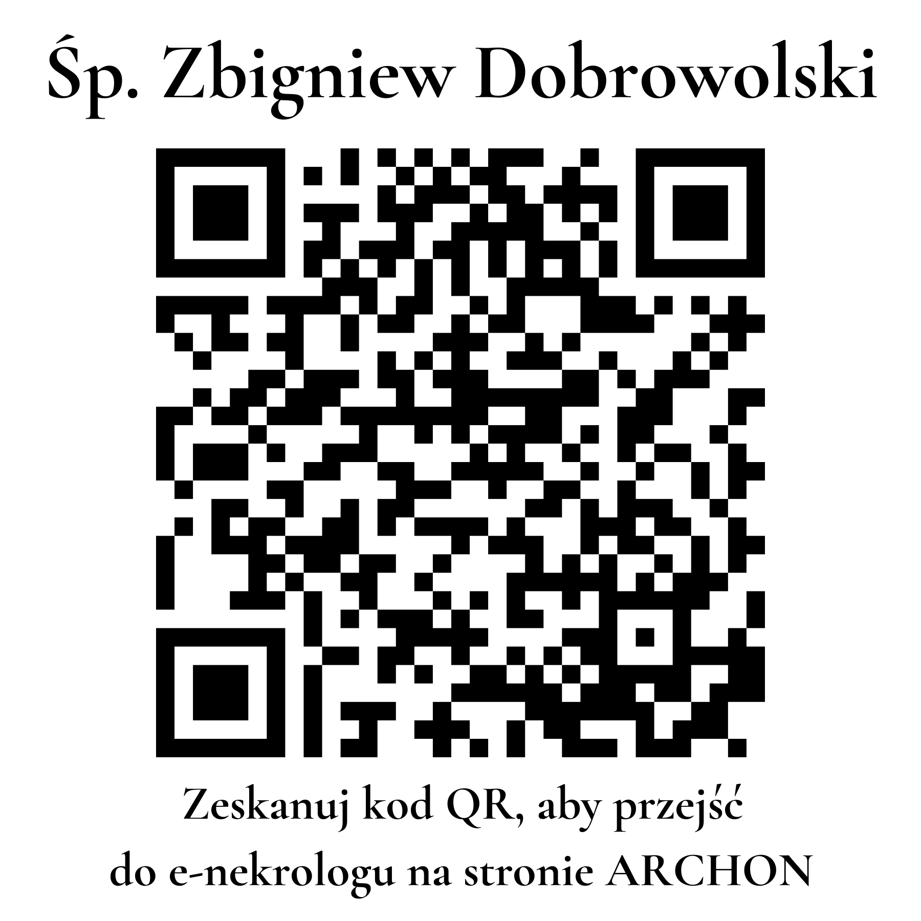 Kod QR do nekrologu Zbigniew Dobrowolski