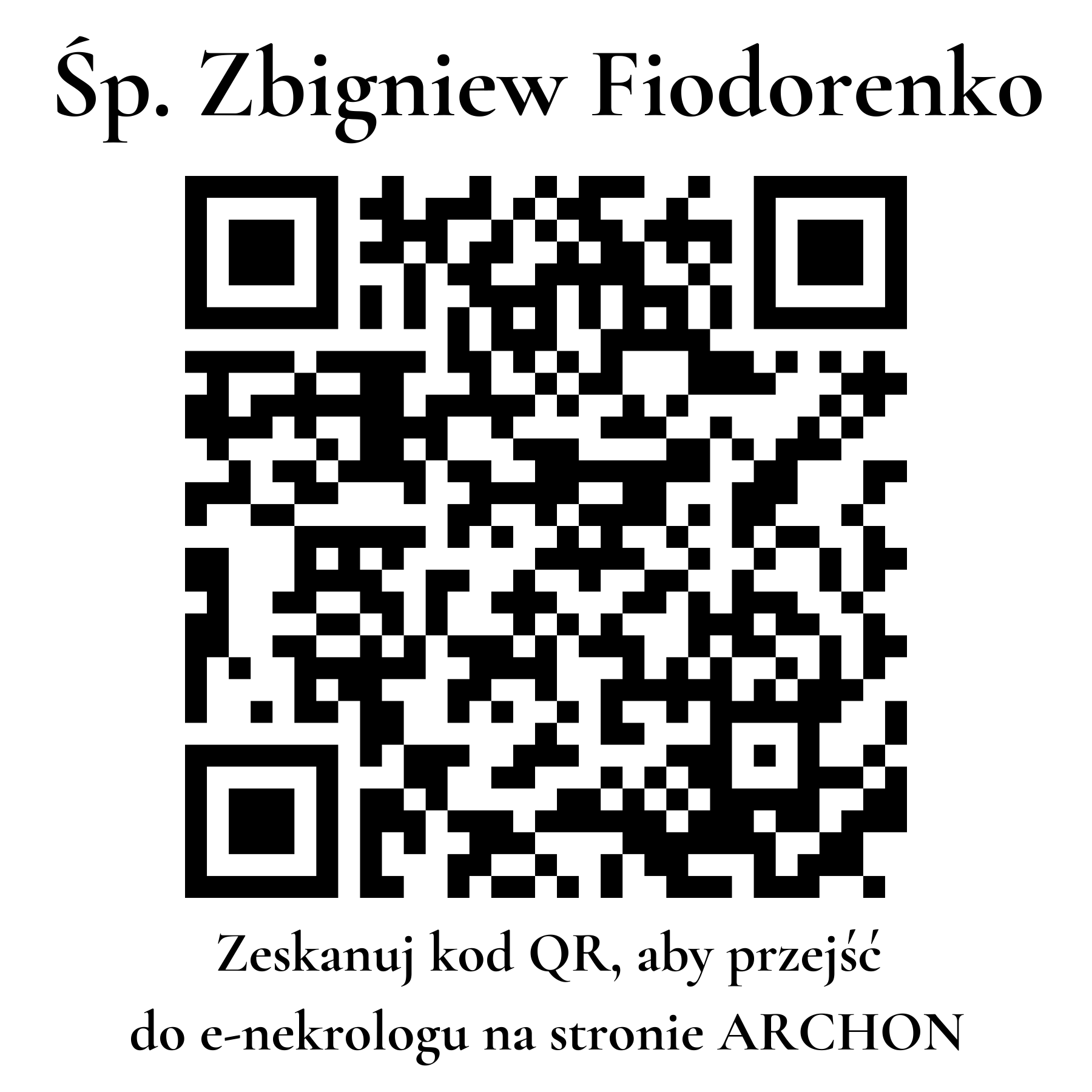 Kod QR do nekrologu Zbigniew Fiodorenko