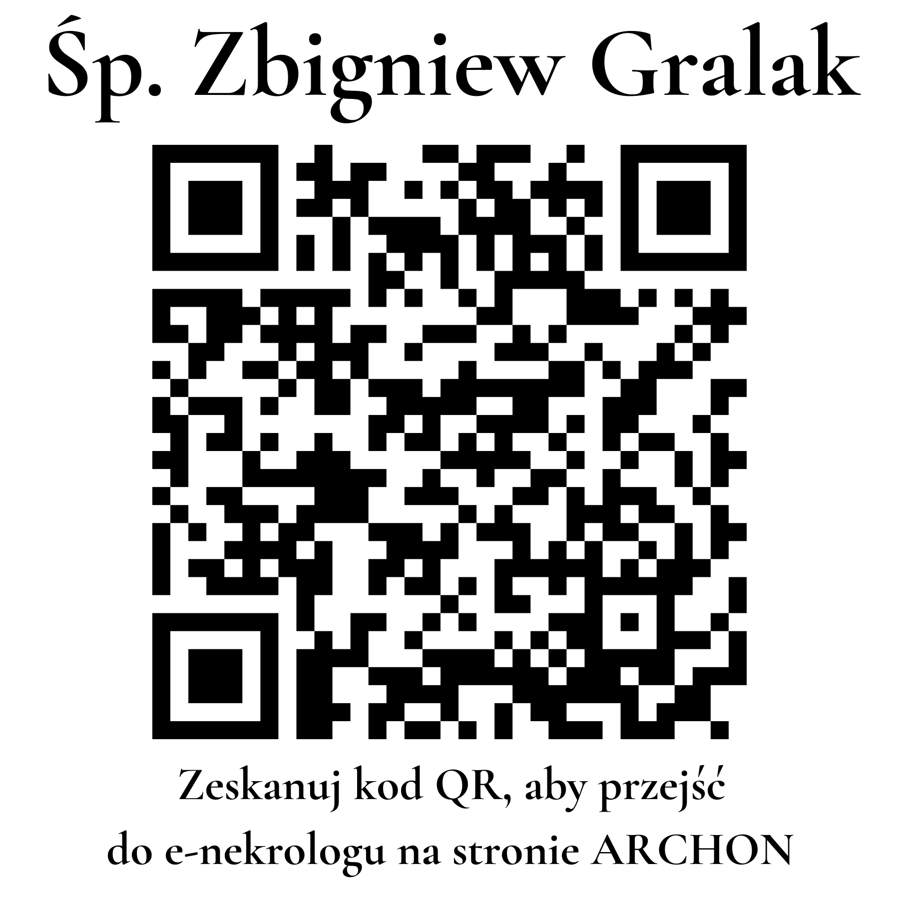 Kod QR do nekrologu Zbigniew Gralak