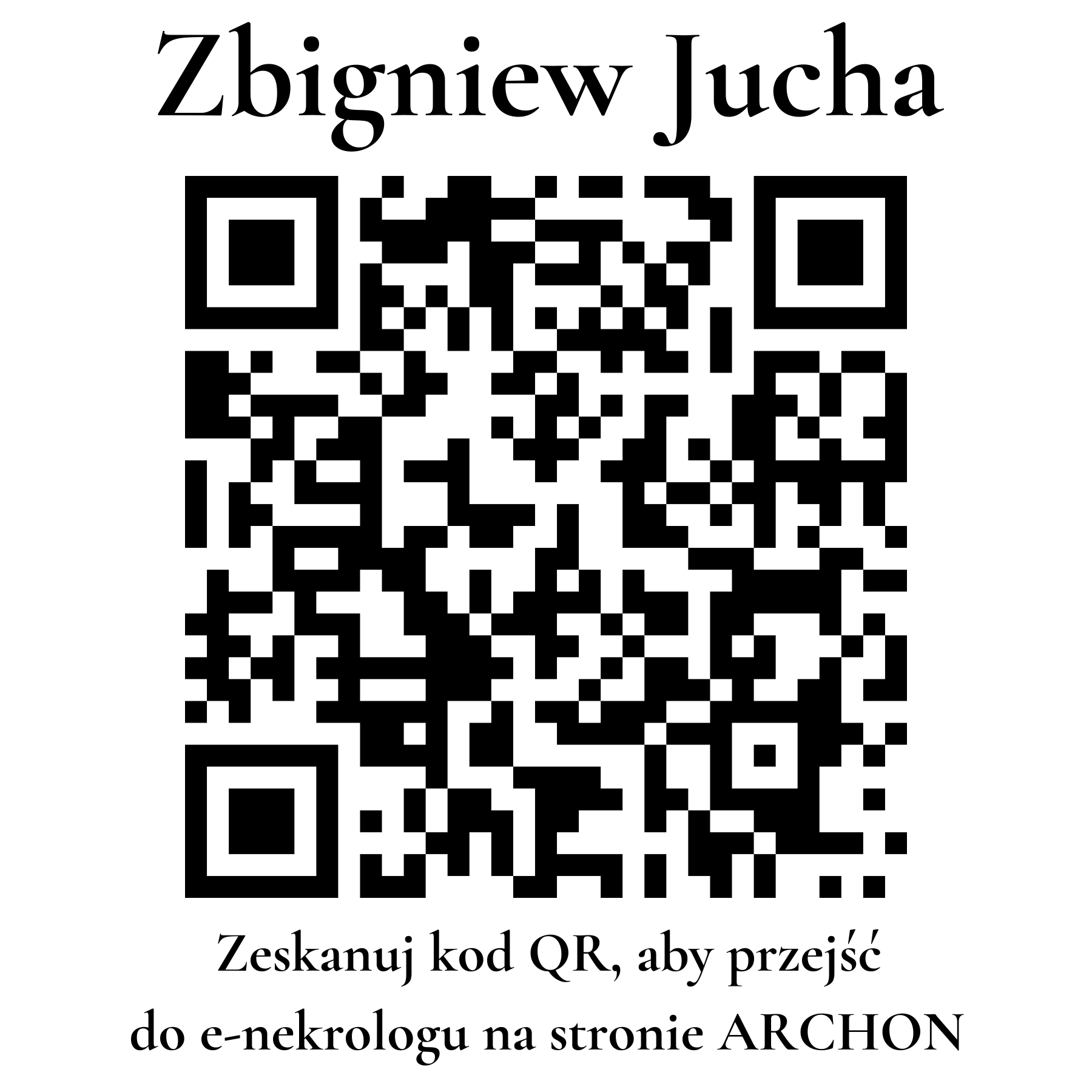 Kod QR do nekrologu Zbigniew Jucha Kod QR do nekrologu Zbigniew Jucha