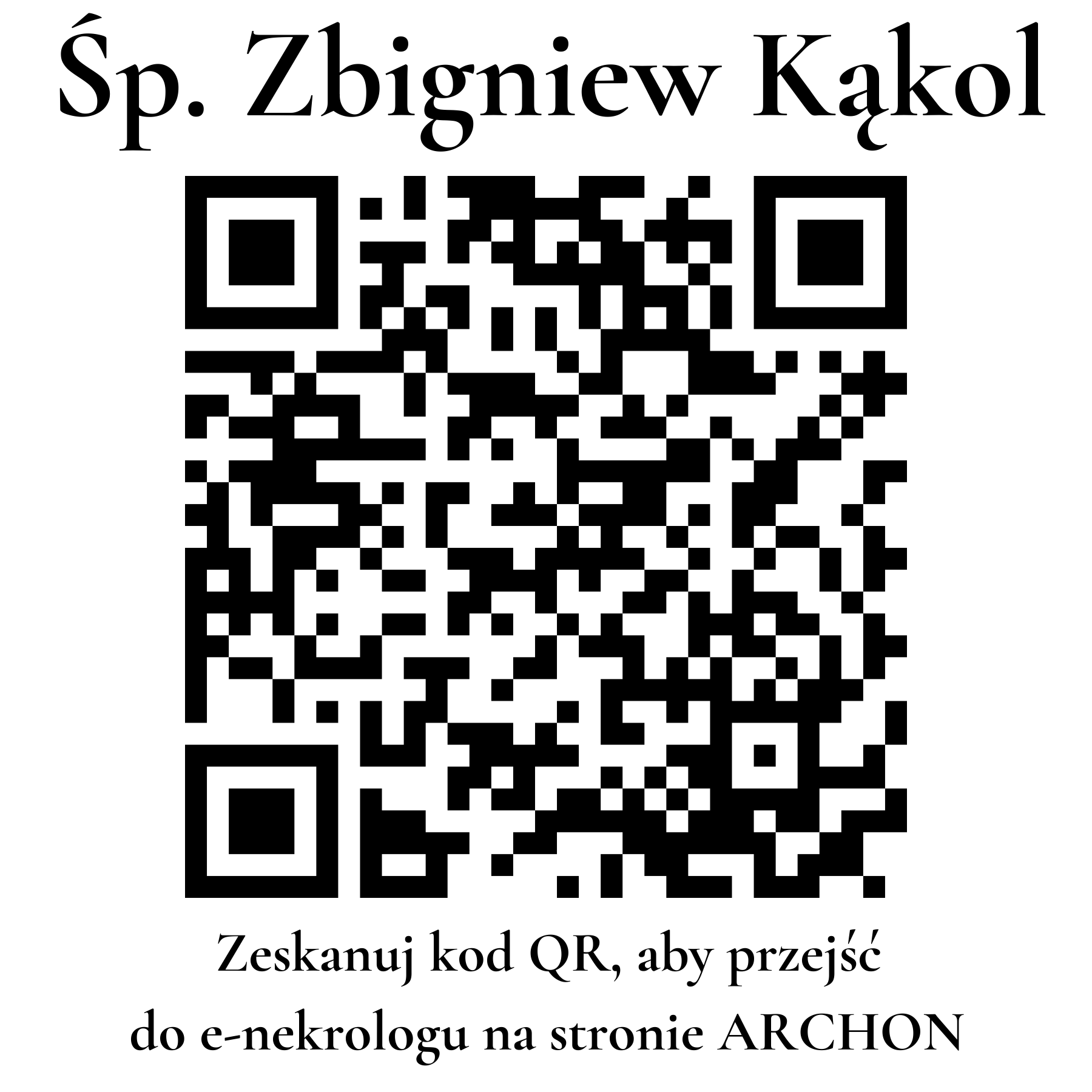 Kod QR do nekrologu Zbigniew Kąkol