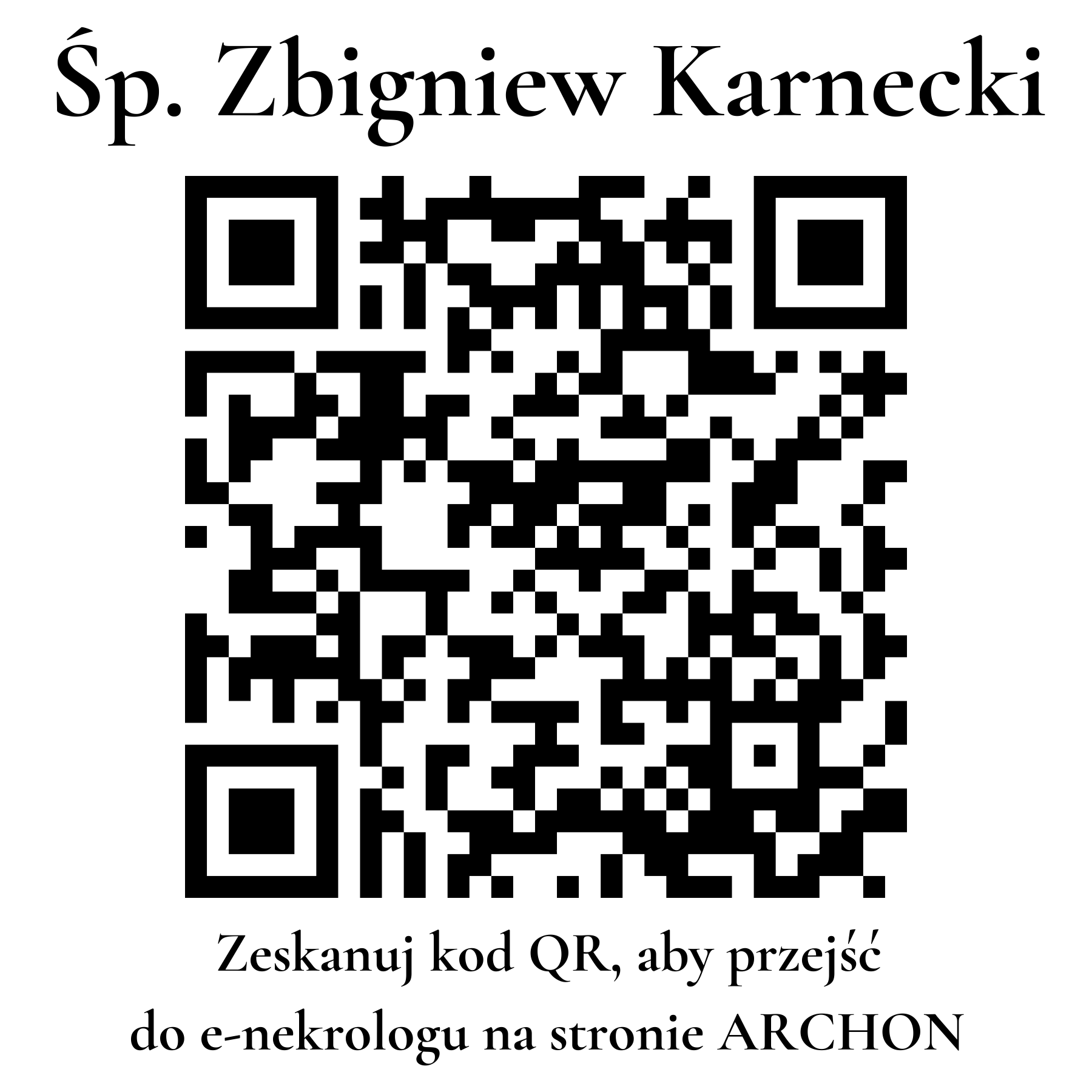 Kod QR do nekrologu Zbigniew Karnecki