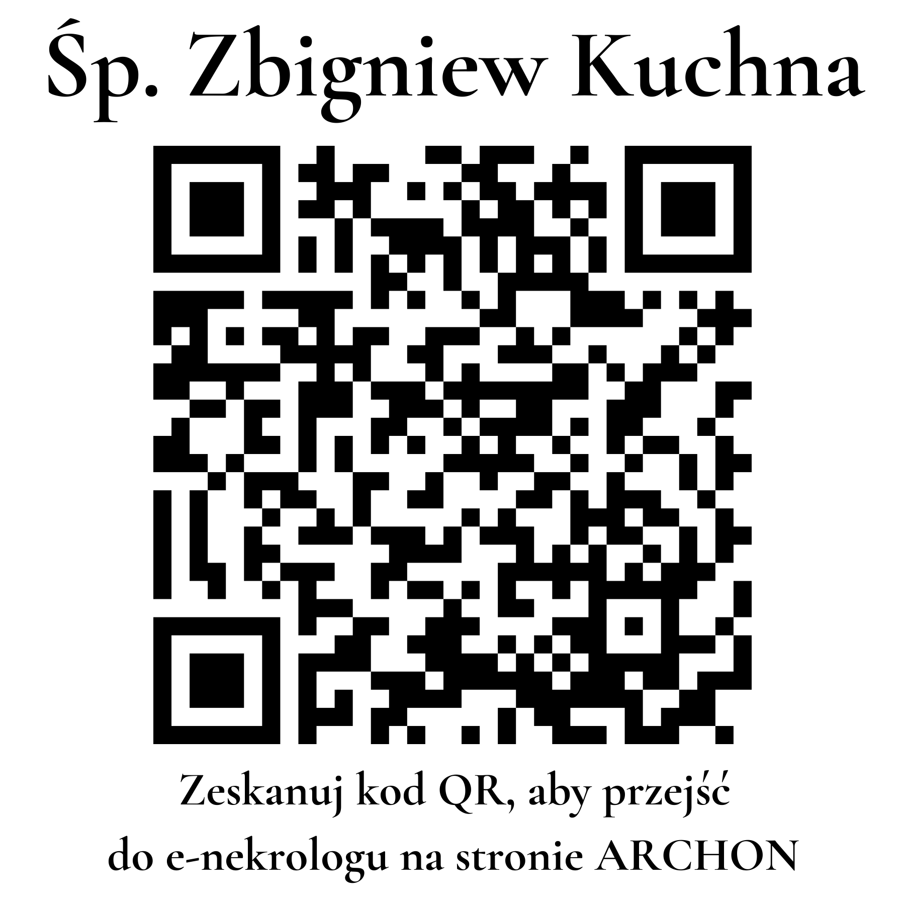 Kod QR do nekrologu Zbigniew Kuchna