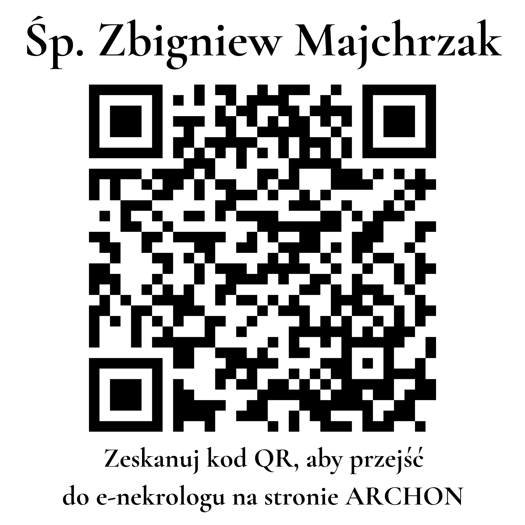 Kod QR do nekrologu Zbigniew Majchrzak
