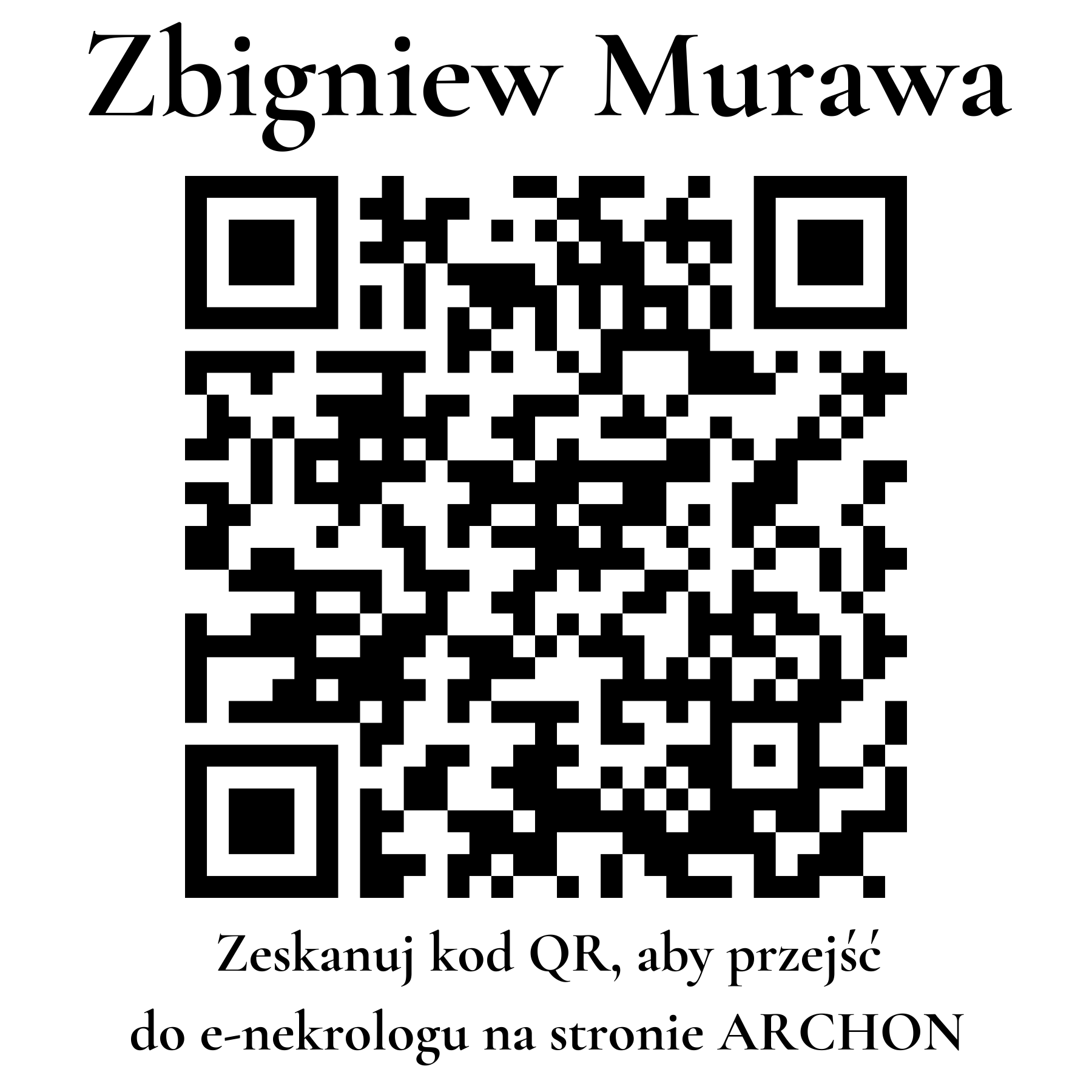 Kod QR do nekrologu Zbigniew Murawa Kod QR do nekrologu Zbigniew Murawa