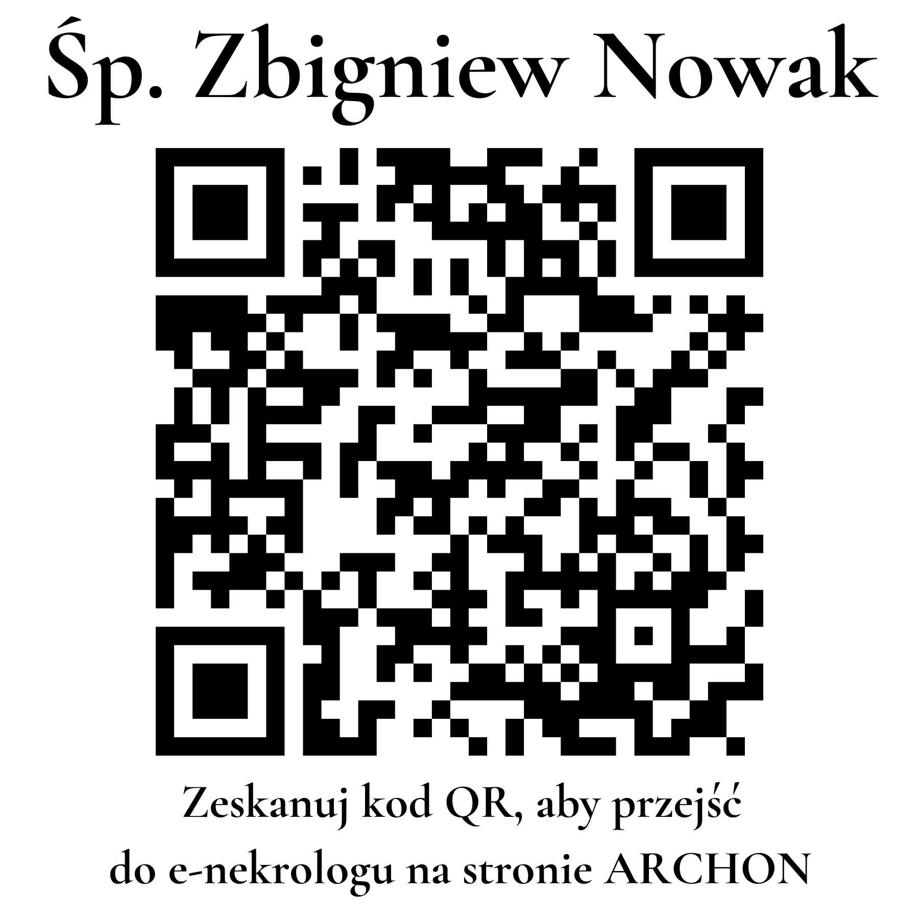 Kod QR do nekrologu Zbigniew Nowak