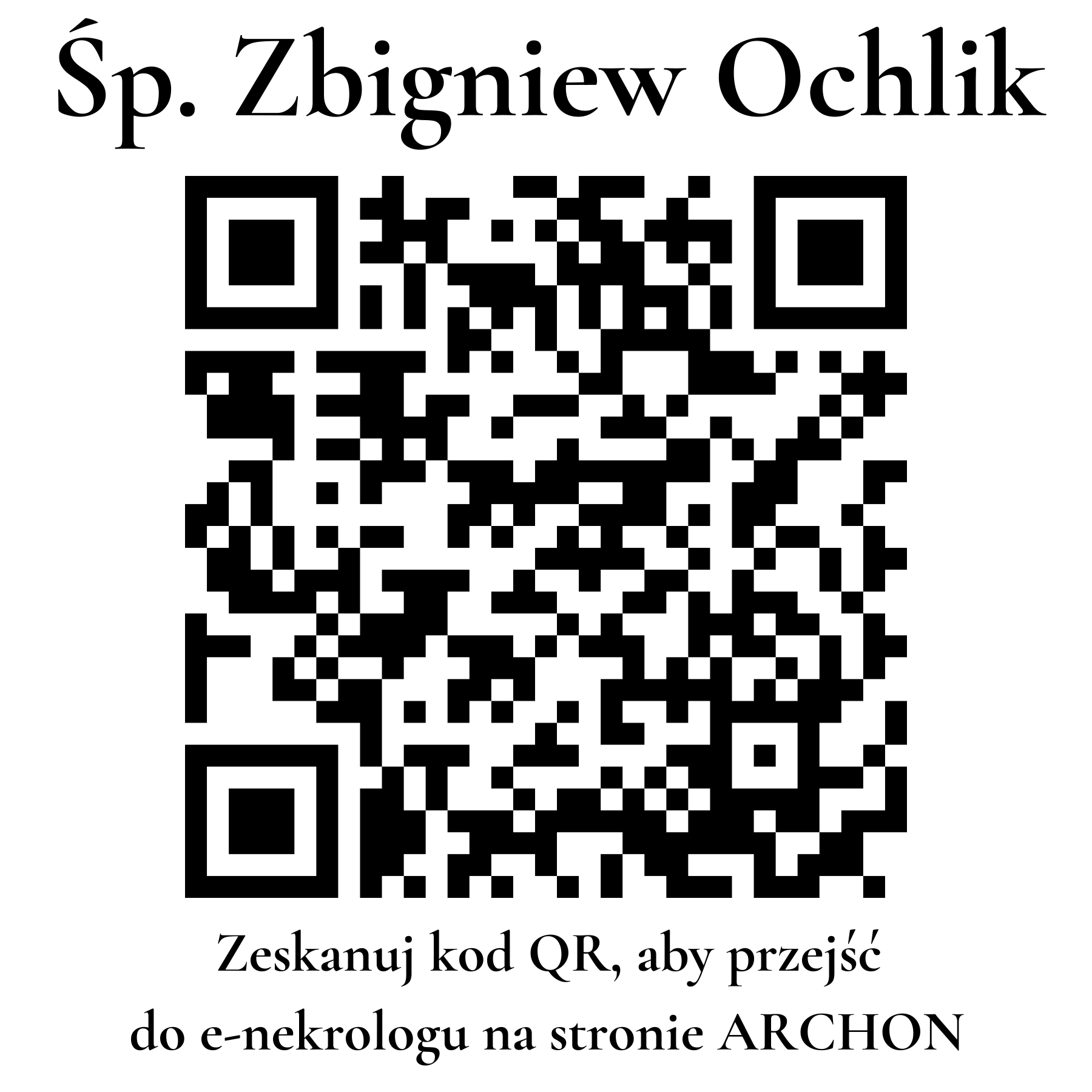 Kod QR do nekrologu Zbigniew Ochlik
