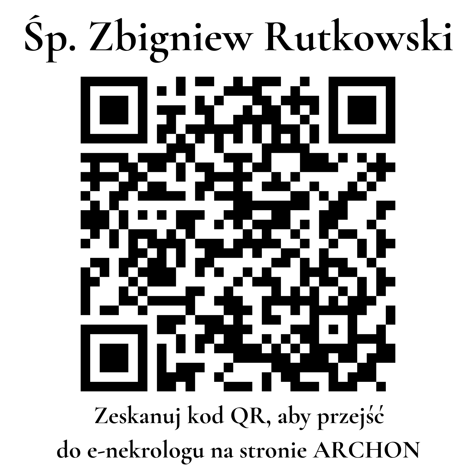 Kod QR do nekrologu Zbigniew Rutkowski Kod QR do nekrologu Zbigniew Rutkowski