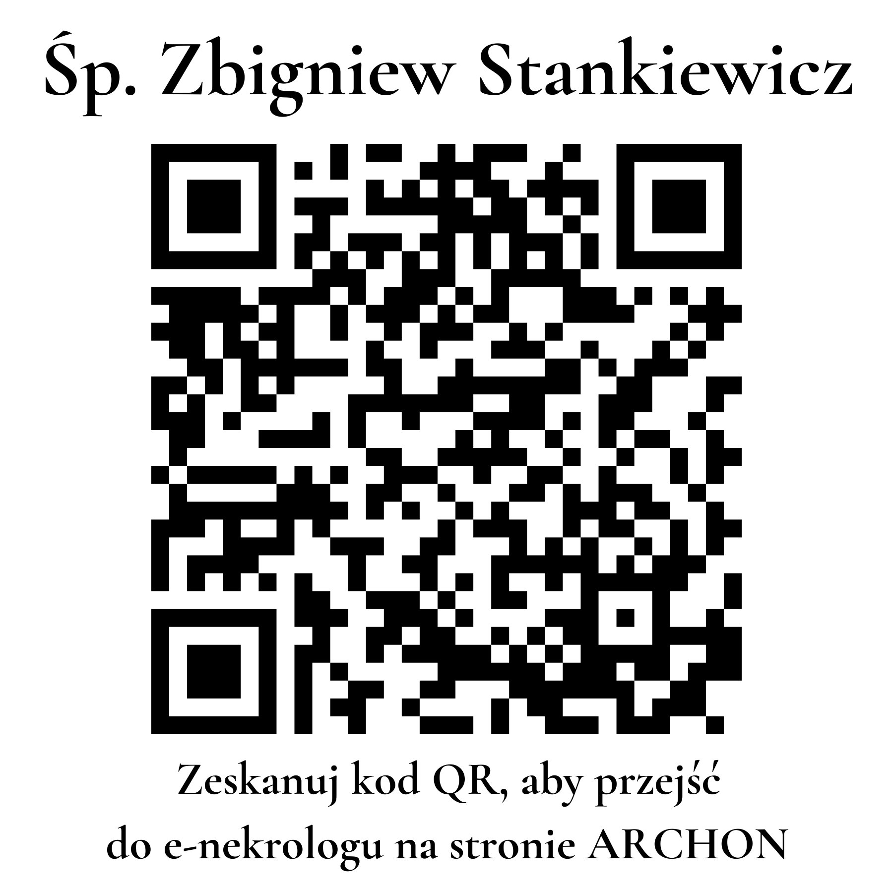 Kod QR do nekrologu Zbigniew Stankiewicz