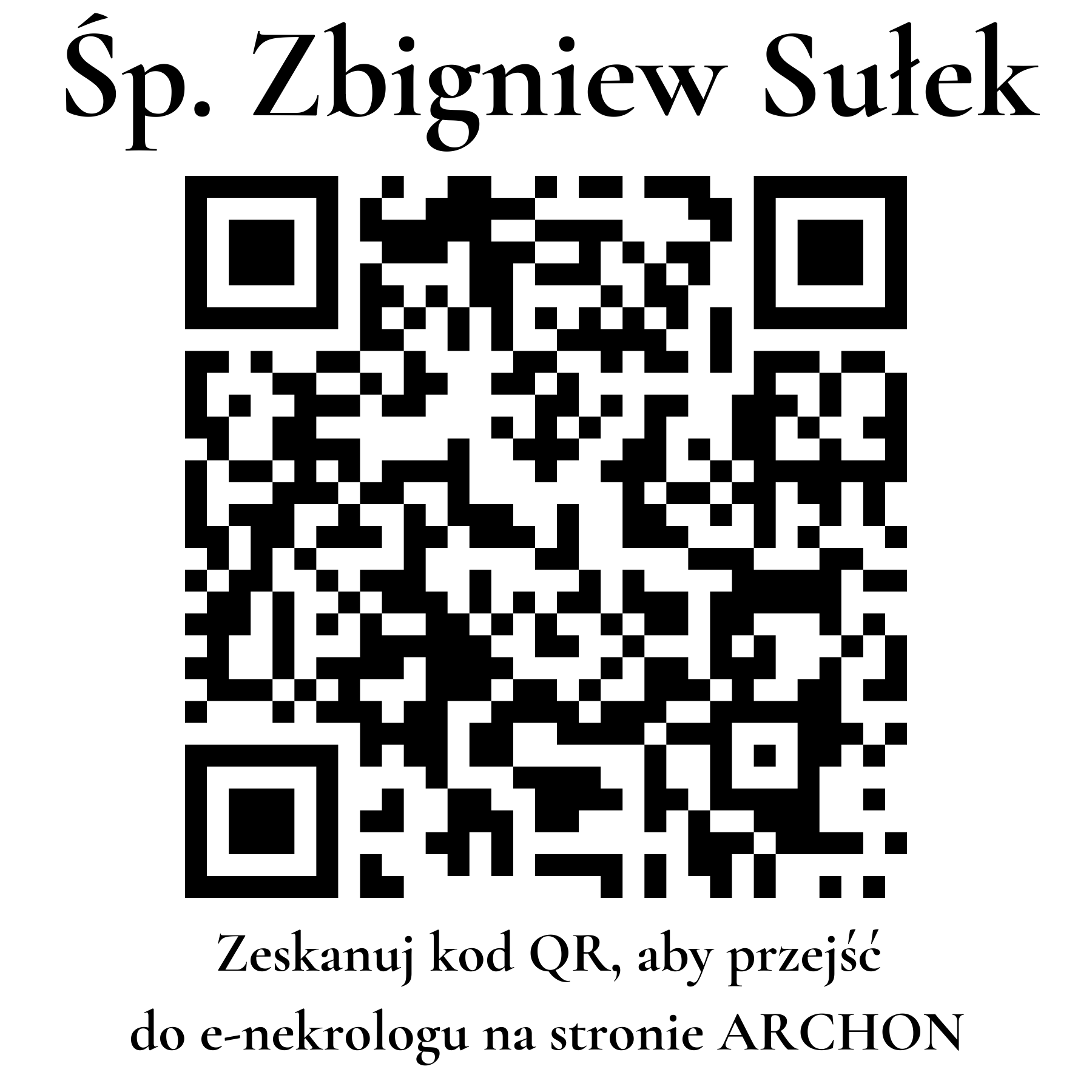 Kod QR do nekrologu Zbigniew Sułek