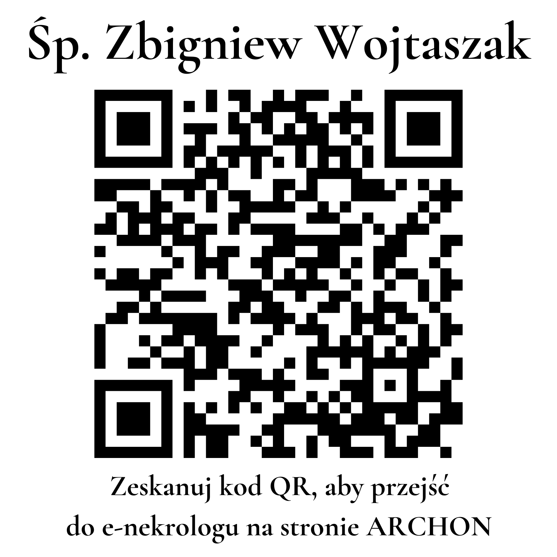 Kod QR do nekrologu Zbigniew Wojtaszak