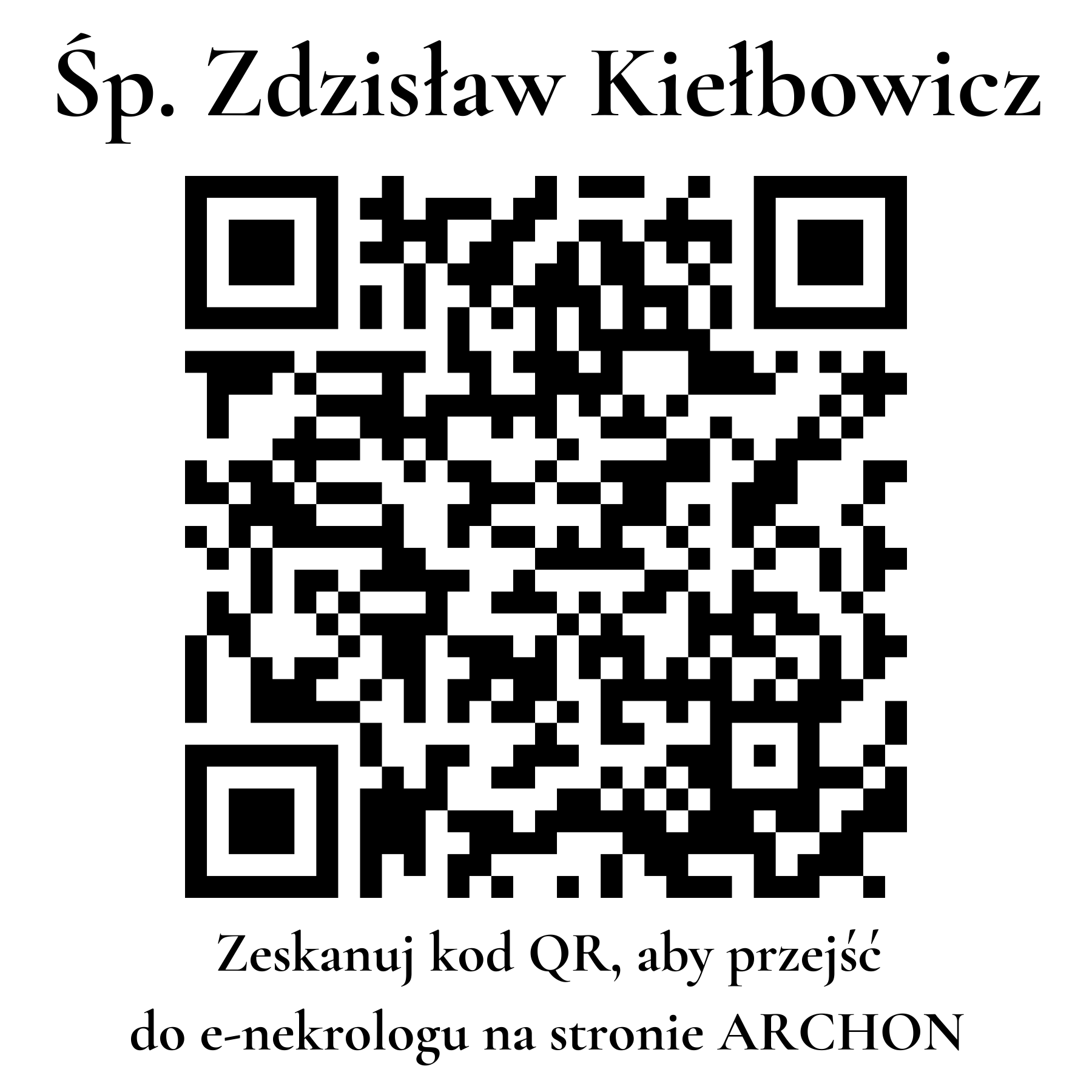 Kod QR do nekrologu Zdzisław Kiełbowicz