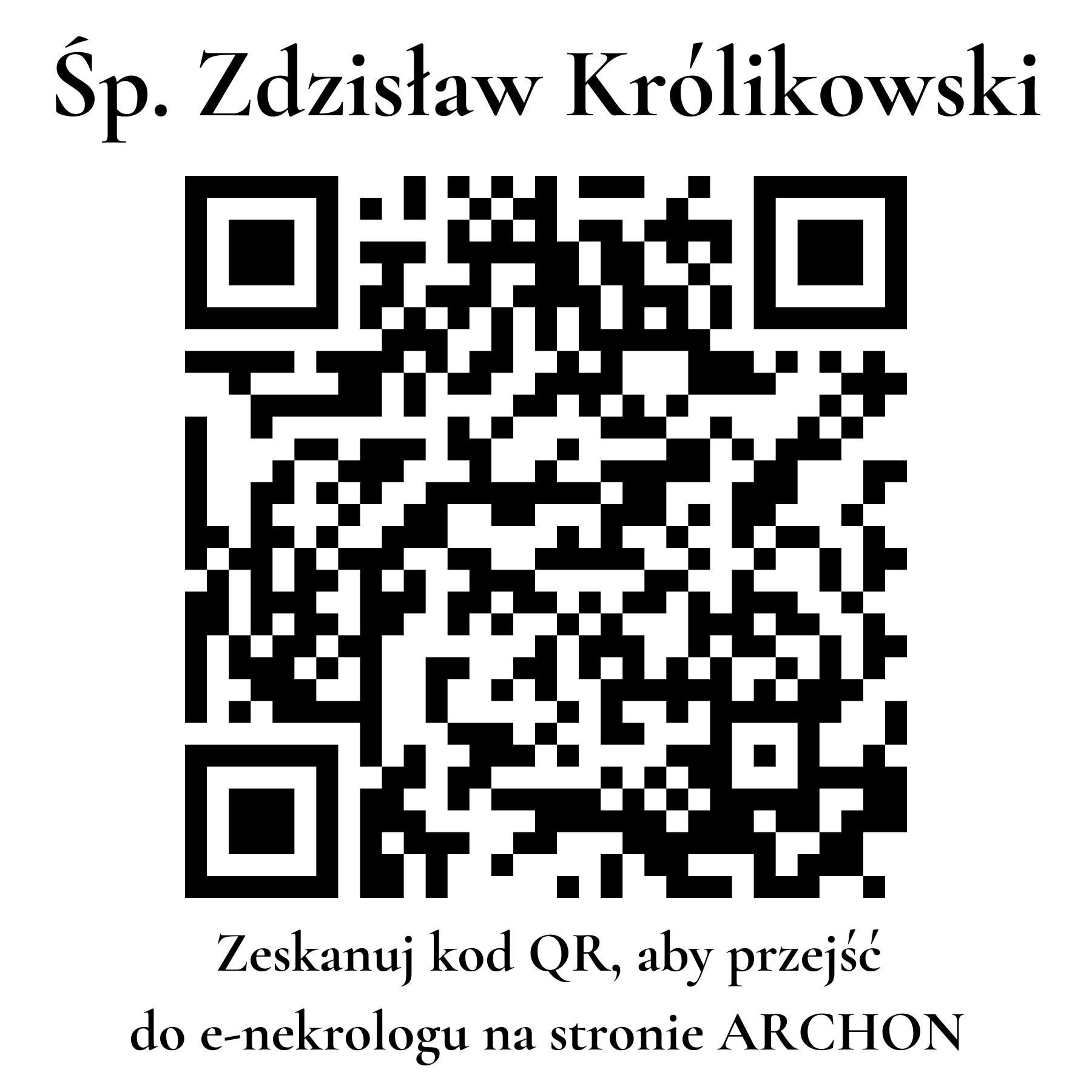 Kod QR do nekrologu Zdzisław Królikowski