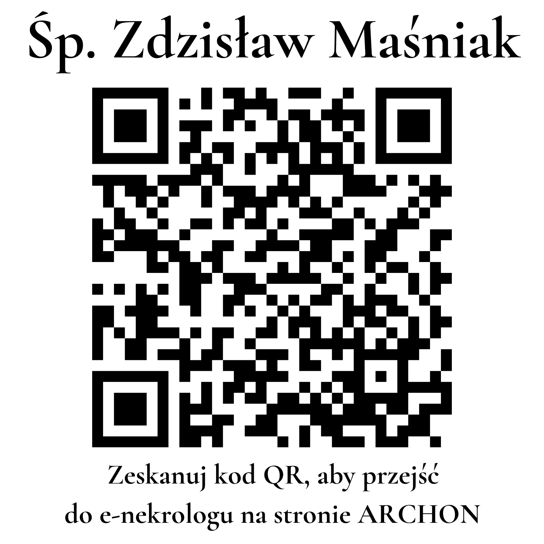 Kod QR do nekrologu Zdzisław Maśniak