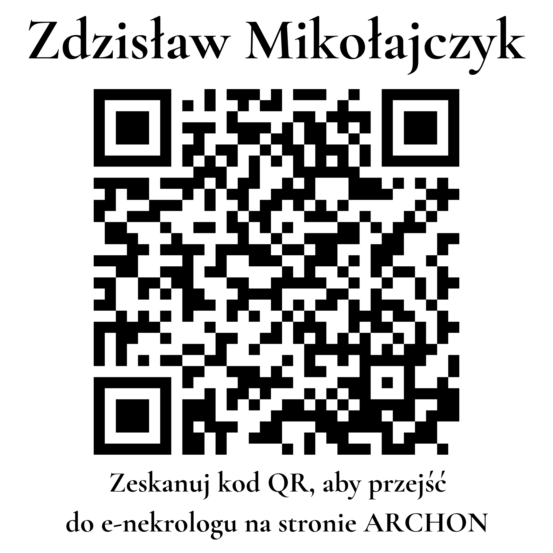 Kod QR do nekrologu Zdzisław Mikołajczyk