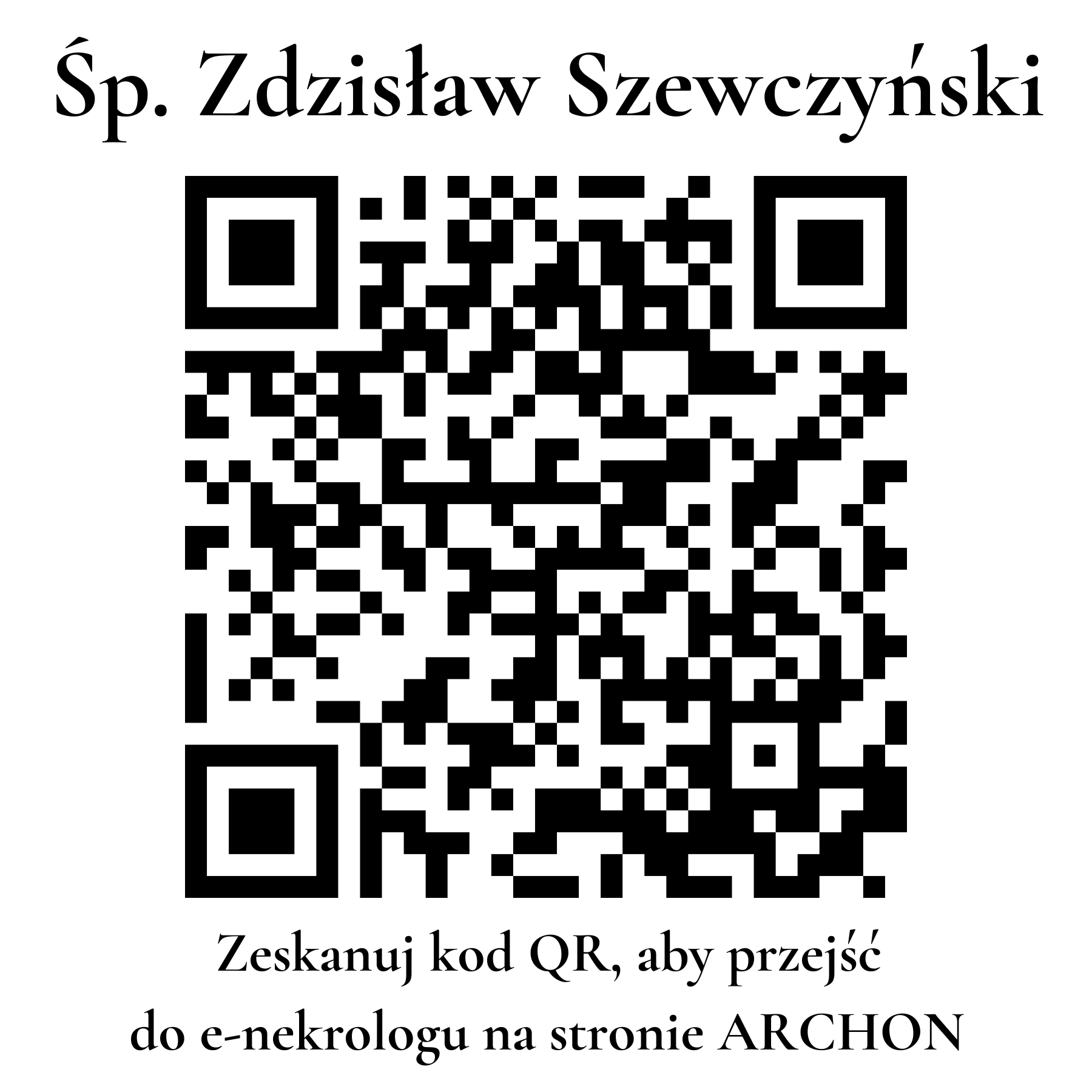 Kod QR do nekrologu Zdzisław Szewczyński