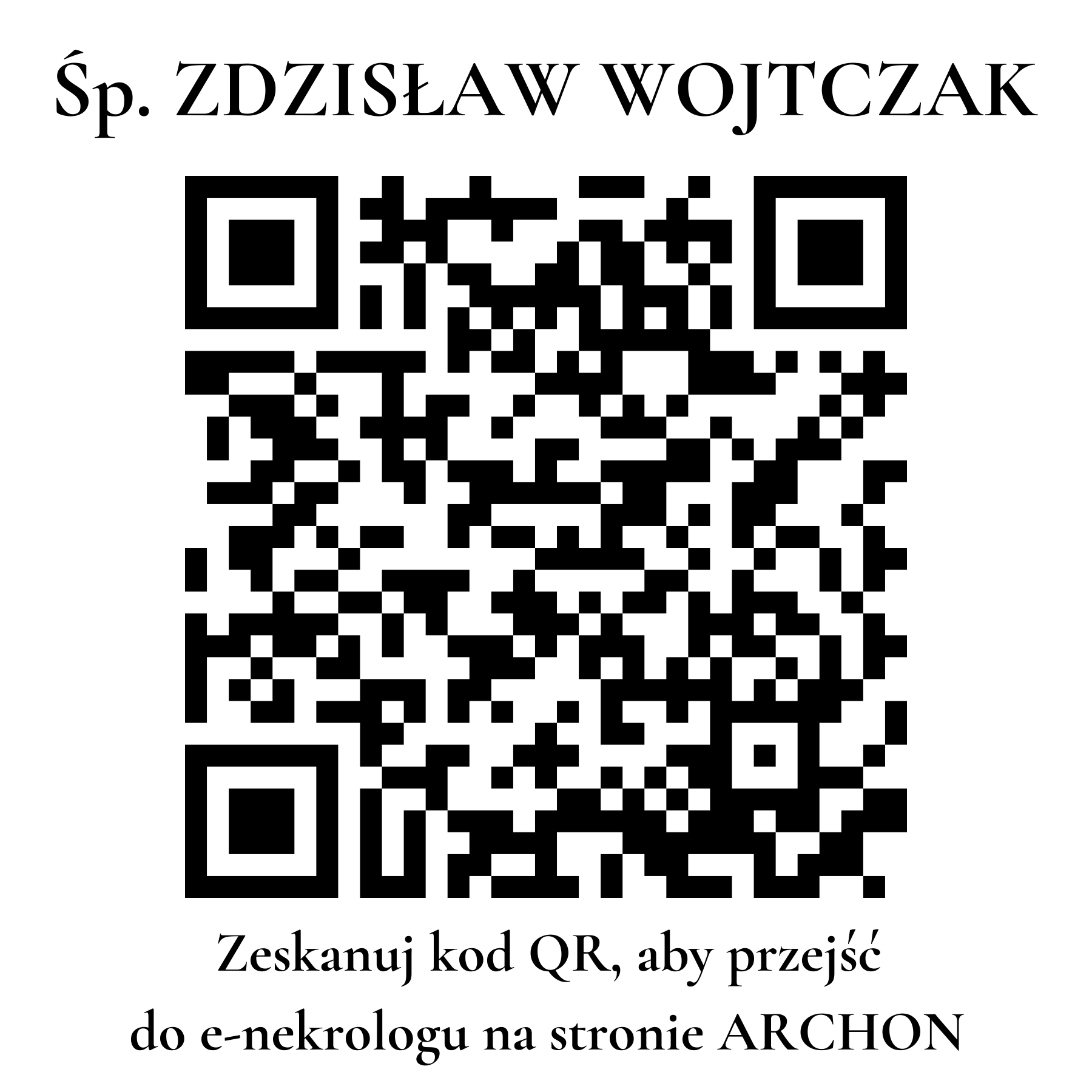Kod QR do nekrologu ZDZISŁAW WOJTCZAK
