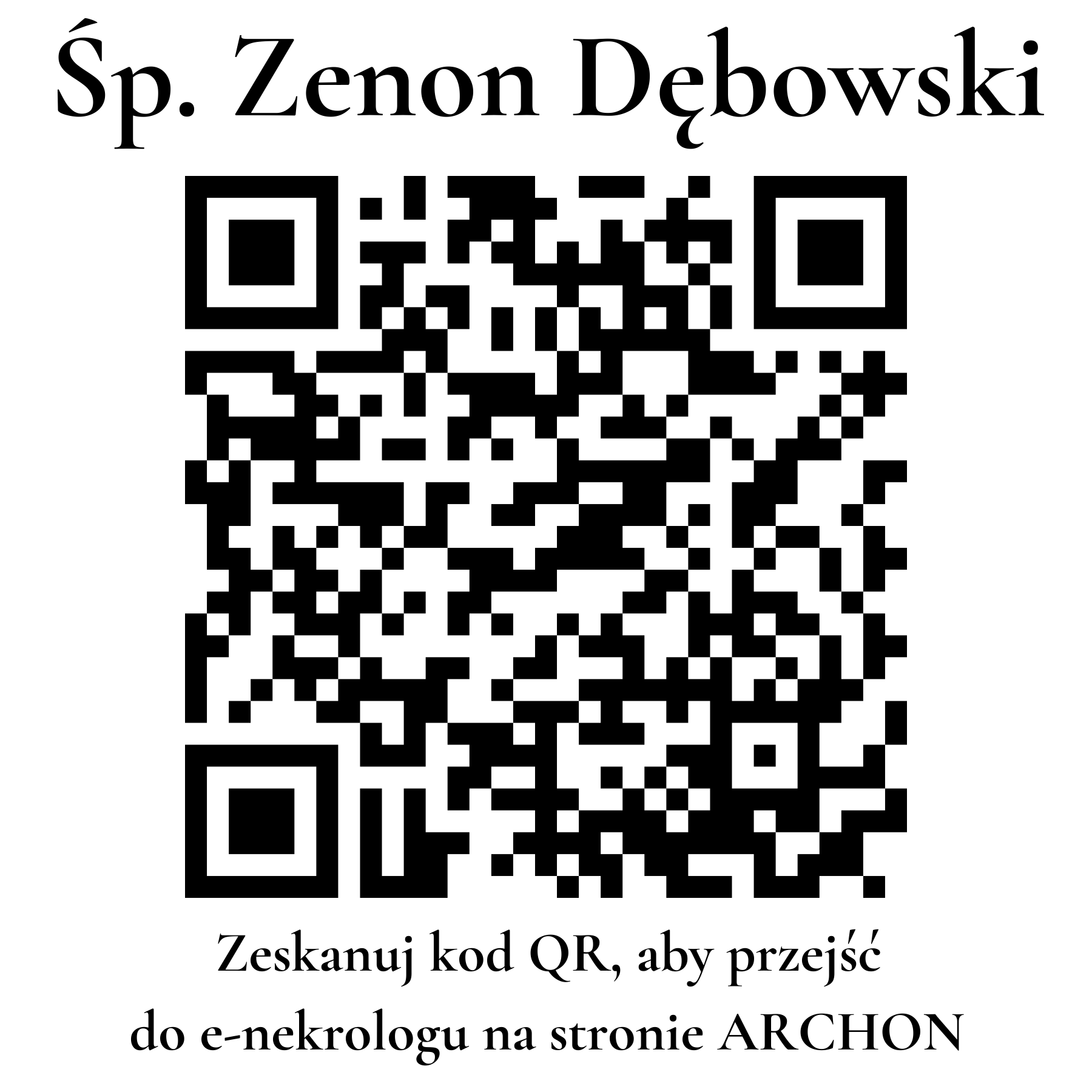 Kod QR do nekrologu Zenon Dębowski