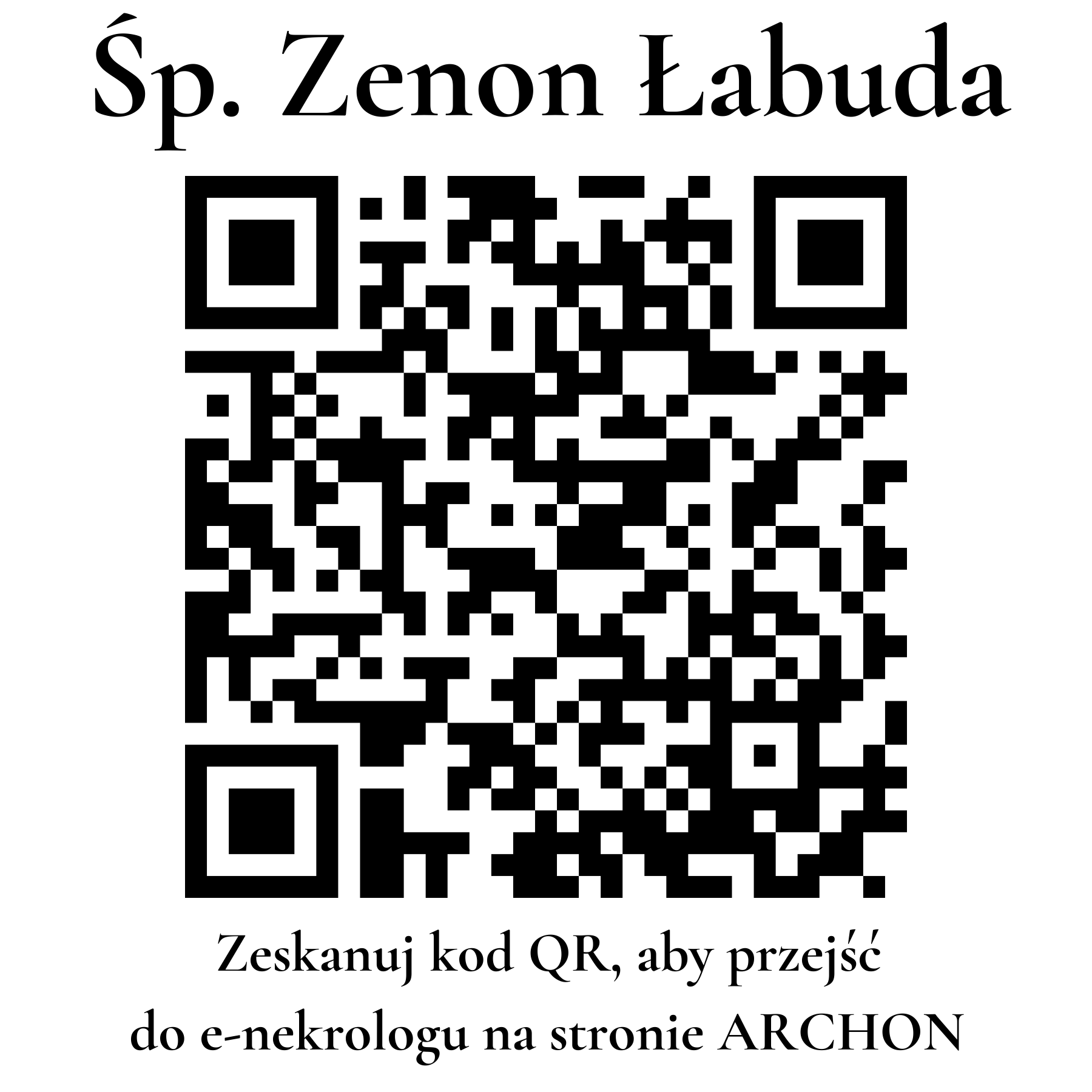 Kod QR do nekrologu Zenon Łabuda
