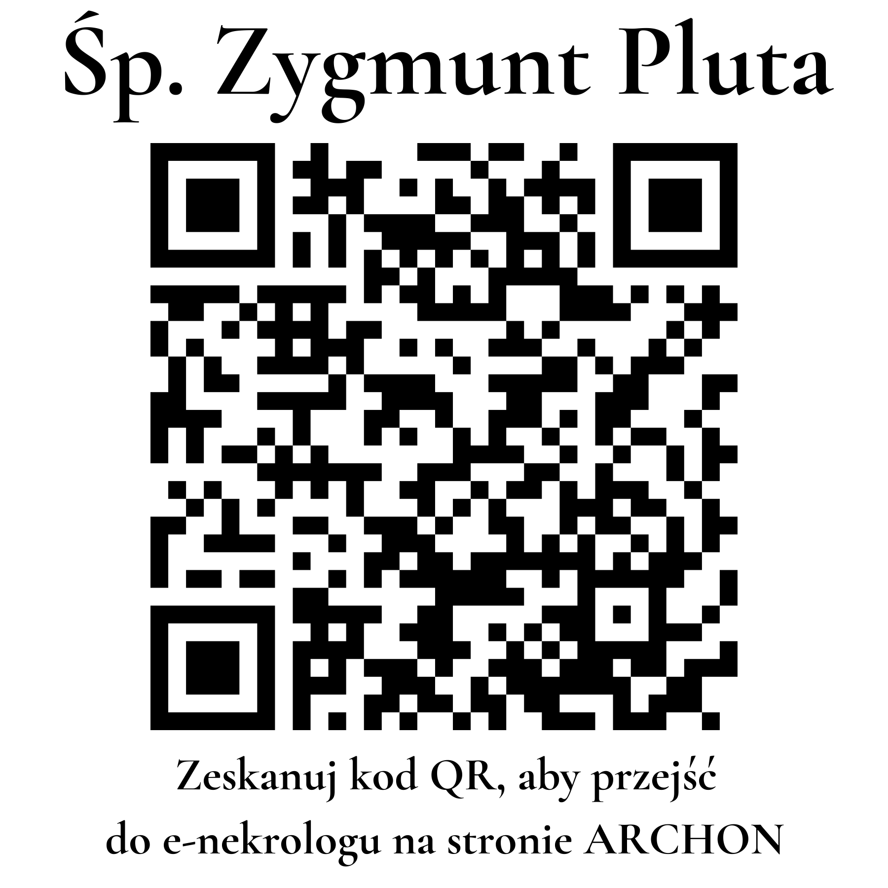 Kod QR do nekrologu Zygmunt Pluta