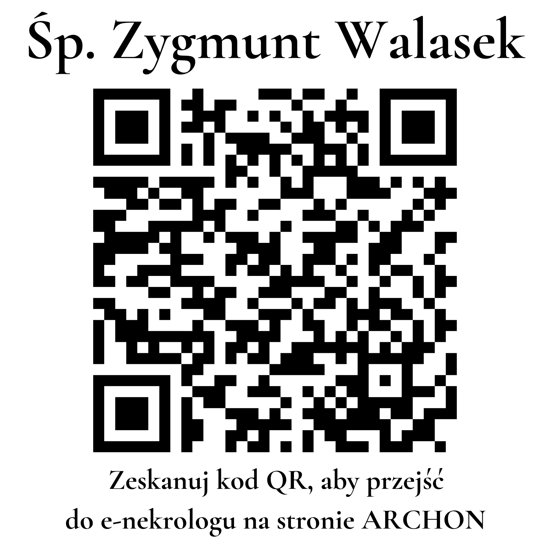 Kod QR do nekrologu Zygmunt Walasek